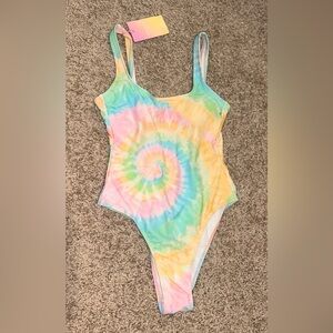 NWT Stoney Clover Lane rainbow one piece swimsuit
